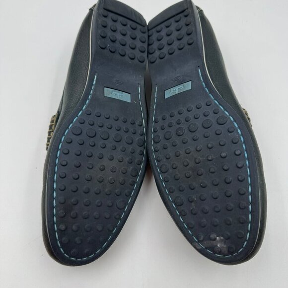Peter Millar Mens Leather Penny Loafers Black Slip-On Shoes